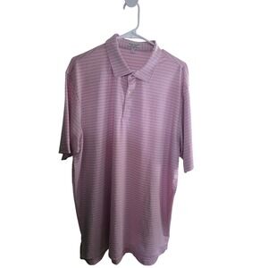 Peter Millar Summer Comfort Mens XL Pink Stripe Golf Polo Shirt